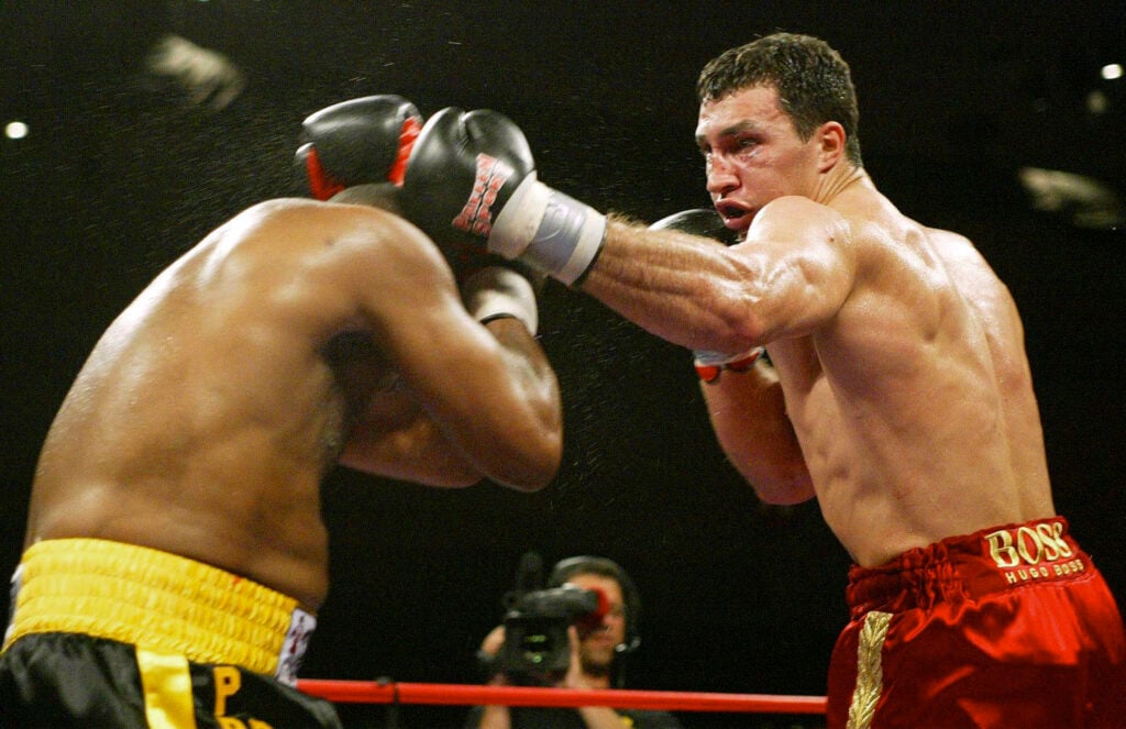 Wladimir Klitschko punching Ray Mercer