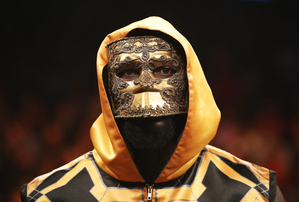 Deontay Wilder in a mask ahead of his fight v Luis Ortiz