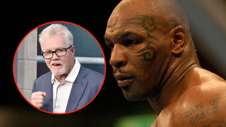 Mike Tyson looks on during a heavyweight fight against Danny Williams on July 30, 2004 at Freedom Hall in Louisville, Kentucky. Tyson loss the figh...