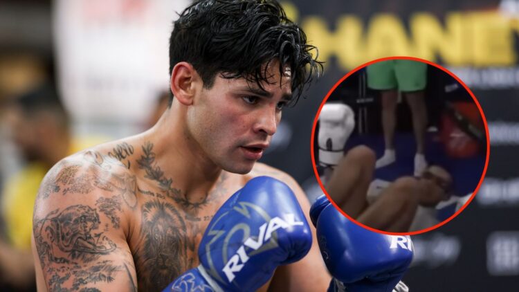 Image of Ryan Garcia with an inset of Adin Ross & N3ON vs. Ryan Garcia
