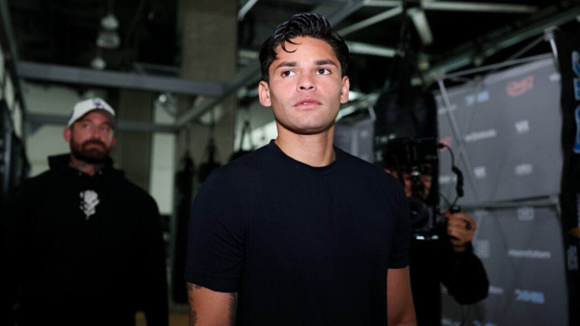 Ryan Garcia in a plain black tshirt