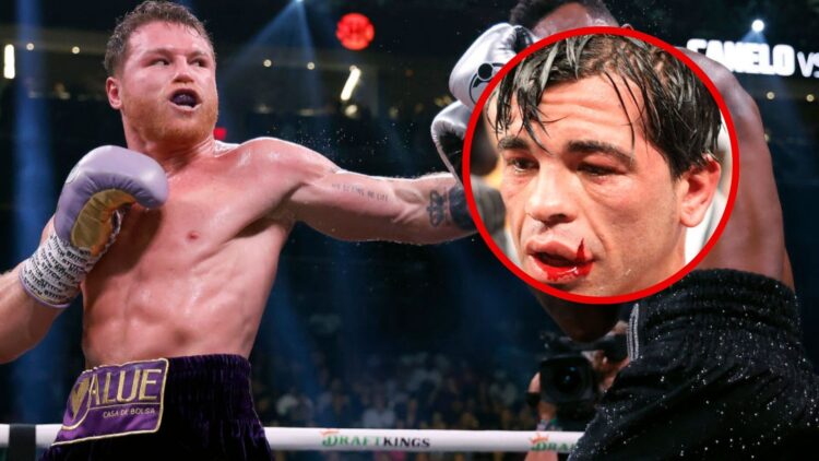 Canelo vs Jermell Charlo with inset of Arturo Gatti