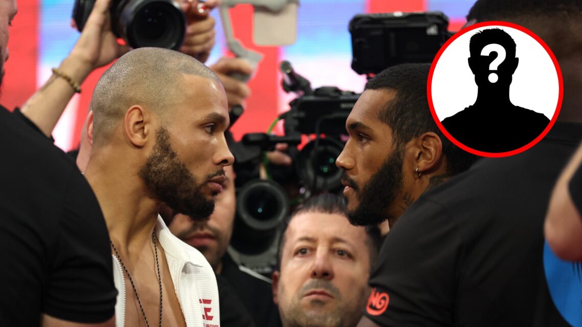 Chris Eubank Jr. and Conor Benn stare at each other in intense face-off