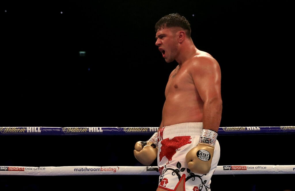 Dave Allen celebrates after defeating Nick Webb