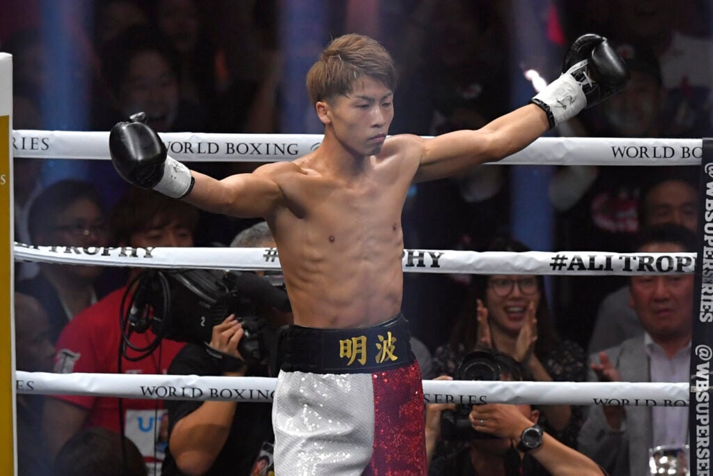 Naoya Inoue celebrates victory