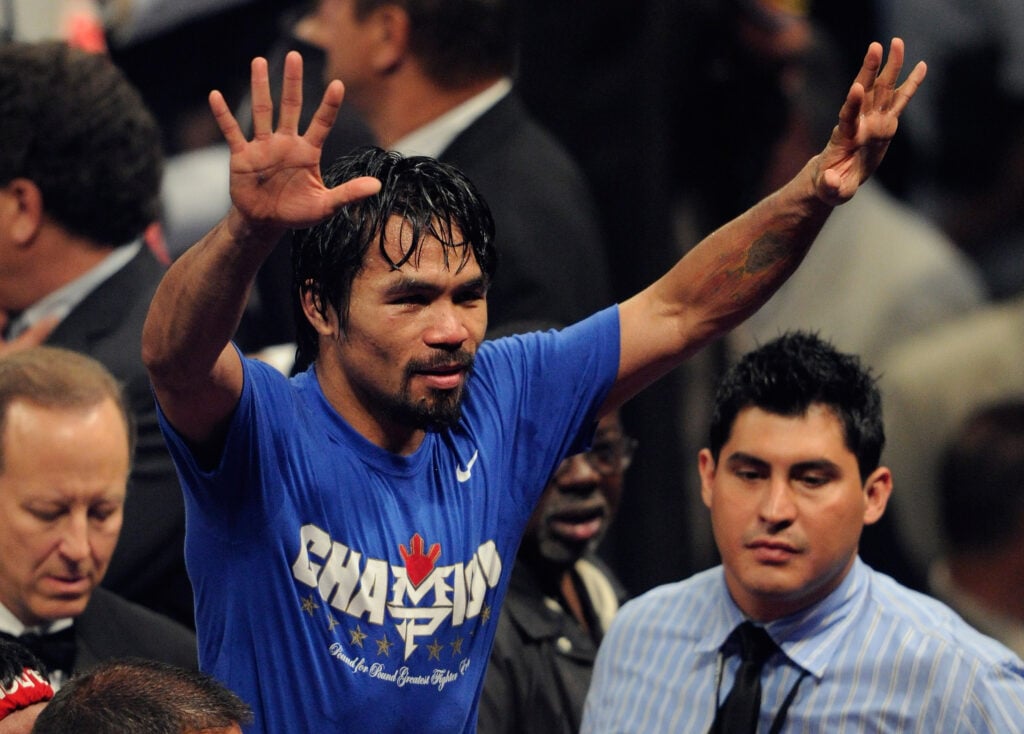 Manny Pacquiao celebrates