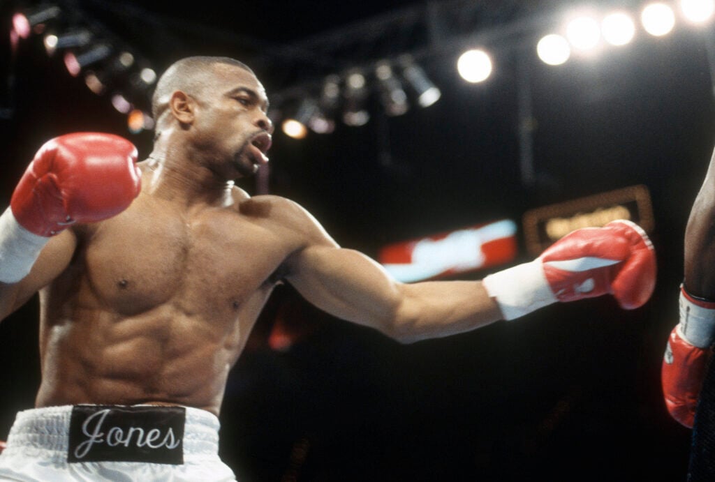Roy Jones Jr. preparing to throw punch