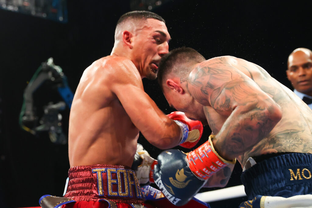 Teofimo Lopez trading shots with George Kambosos Jr