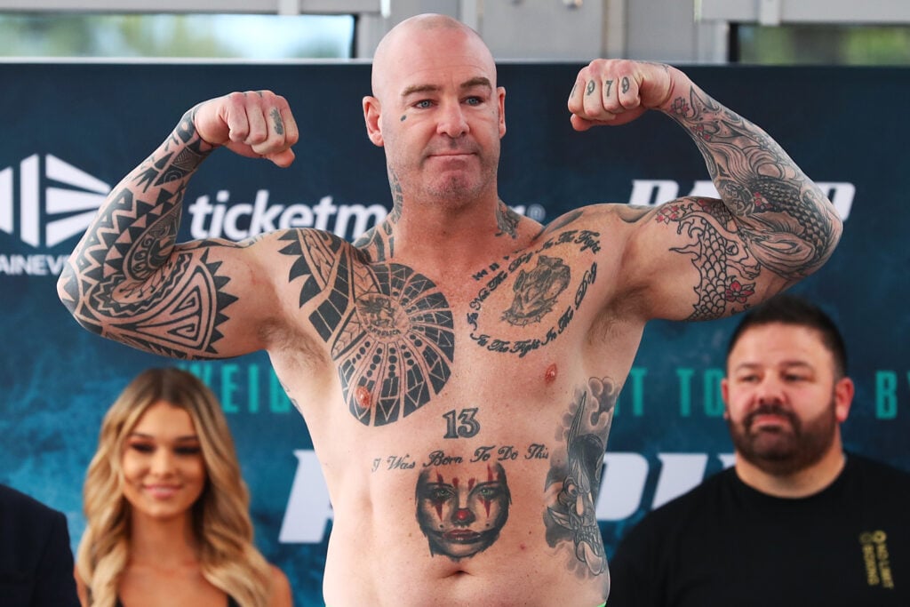 Lucas Browne weighs-in to fight Paul Gallen