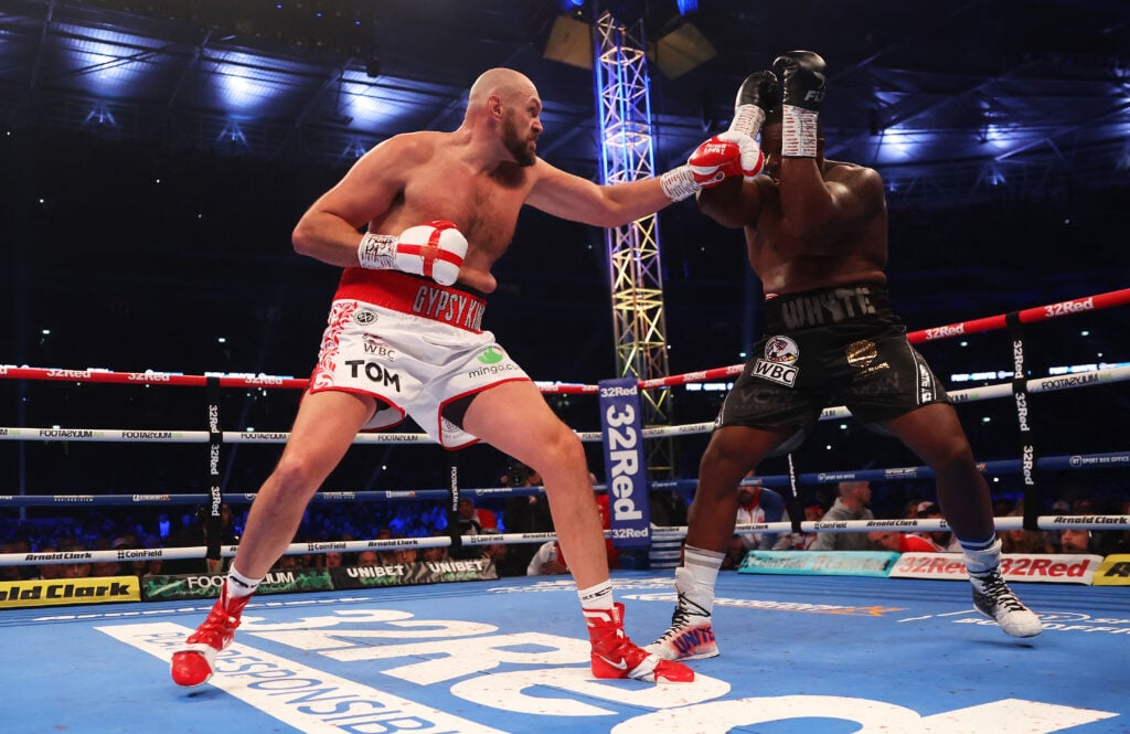 Tyson Fury punching Dillian Whyte