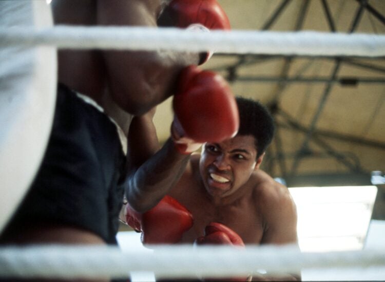 DUBLIN; IRELAND: Muhammad Ali in action against Al 'Blue' Lewis during a Heavyweight fight at Croke Park July 19, 1972 in Dublin, Ireland. Mandator...