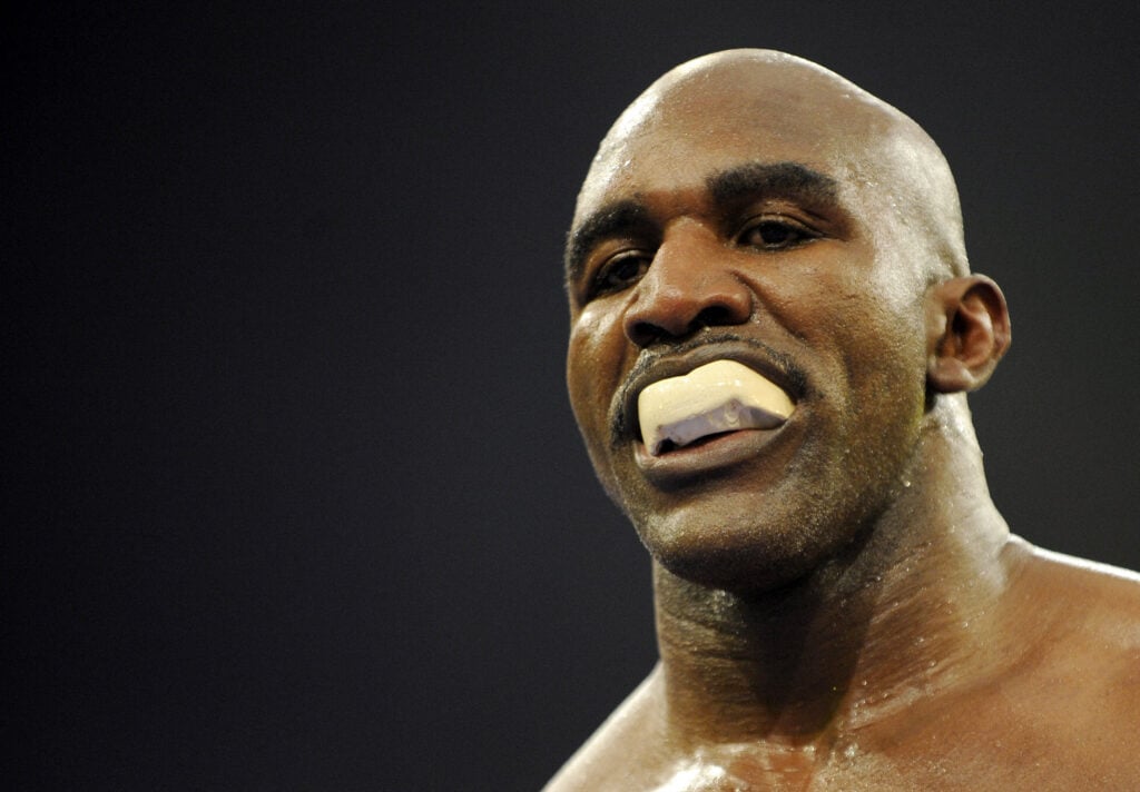 Evander Holyfield during his fight with Nikolai Valuev