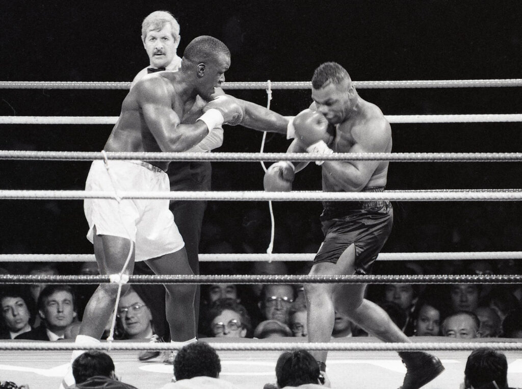 Mike Tyson fighting Buster Douglas