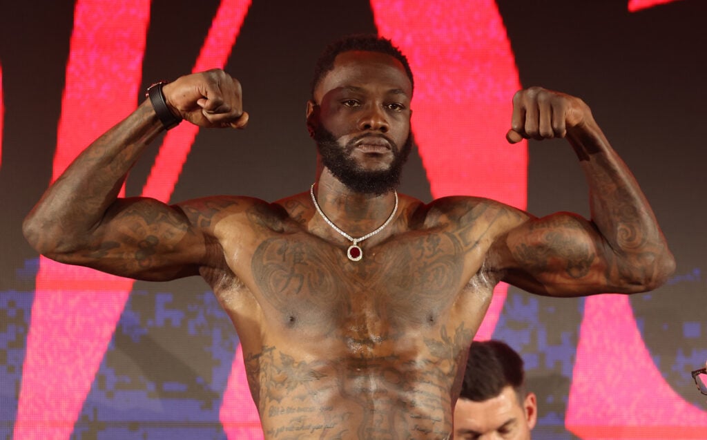 Deontay Wilder at the weigh in for the 5v5: Queensberry v Matchroom - Weigh-Ins
