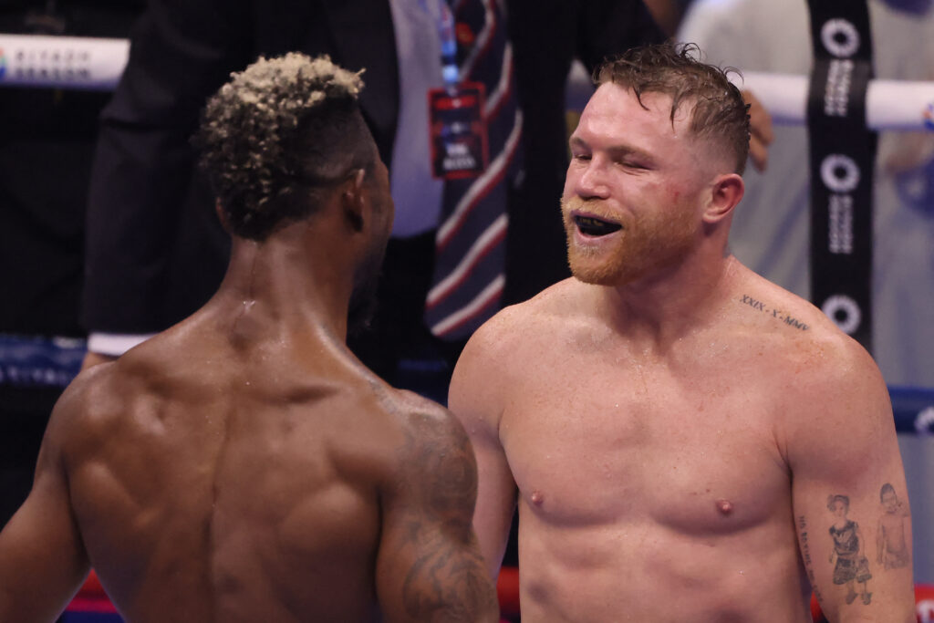 Canelo Alvarez and William Scull speak after their boxing fight goes the distance