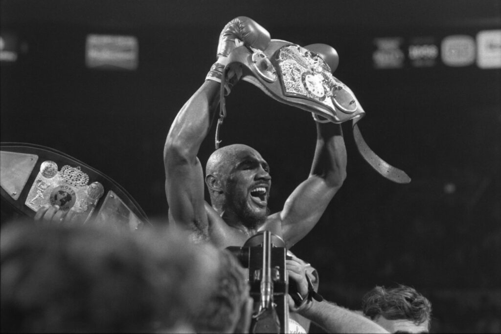 Marvelous Marvin Hagler lifts world title