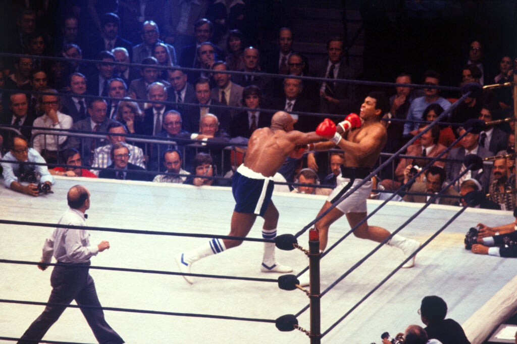 Muhammad Ali and Earnie Shavers During Bout