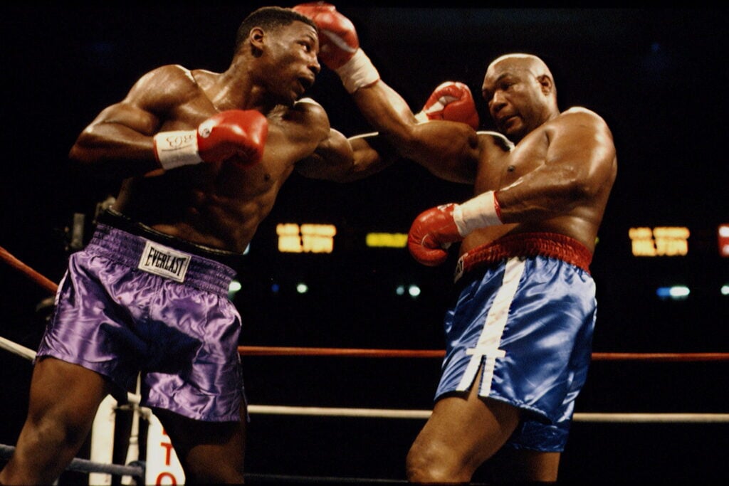 George Foreman boxing Alex Stewart
