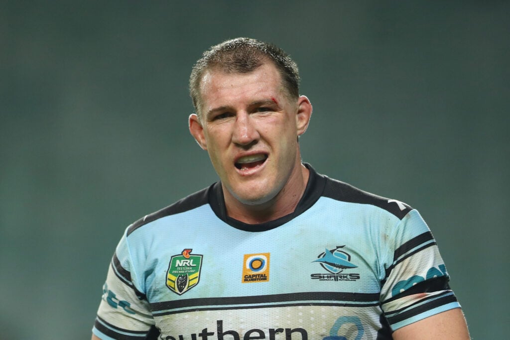 Paul Gallen playing for the Cronulla Sharks