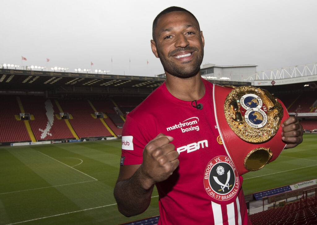 Kell Brook poses at Bramall Lane