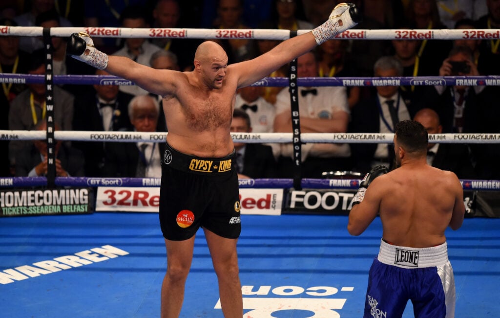 Tyson Fury showboats against Sefer Seferi