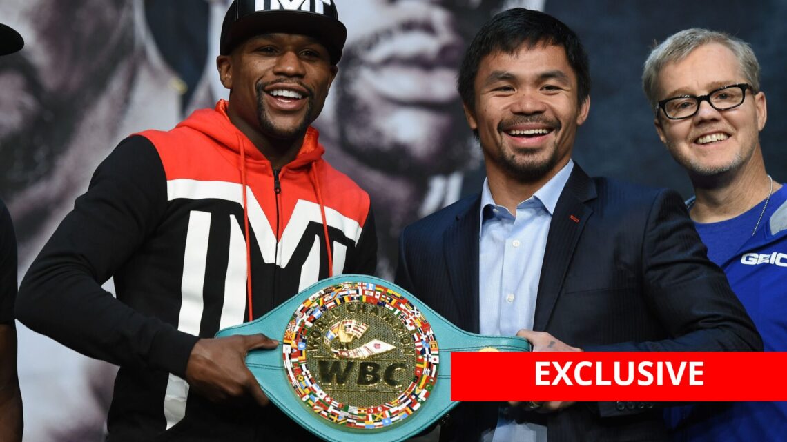 Floyd Mayweather and Manny Pacquiao on