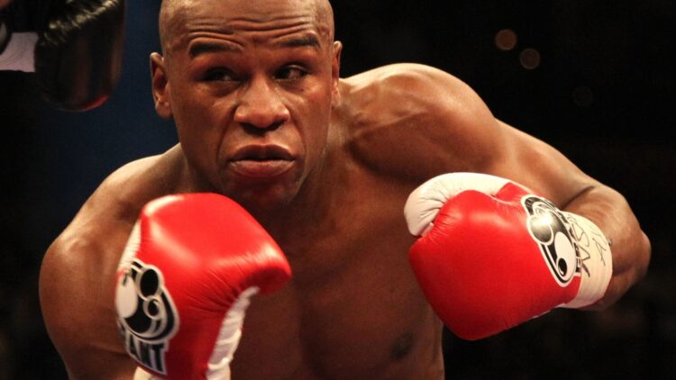 Floyd Mayweather close-up during his bout against Shane Mosley