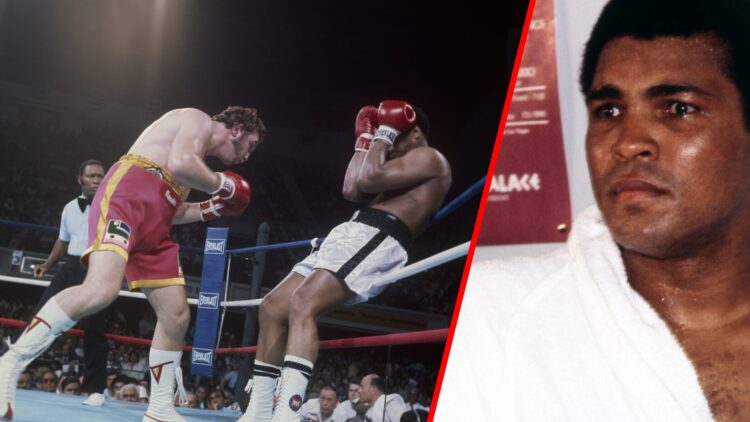 Muhammad Ali vs Jean Pierre Coopman split with Muhammad Ali posing