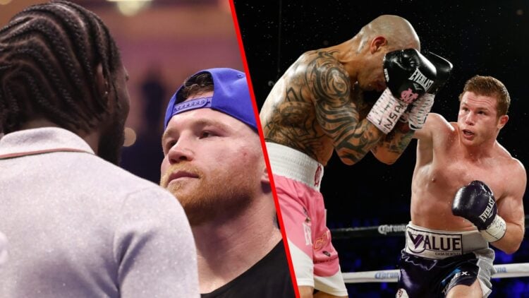 Terence Crawford and Canelo face-off split with Canelo defeating Miguel Cotto