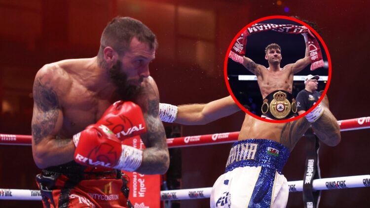 Anthony Cacace vs Joe Cordina with inset of Leigh Wood