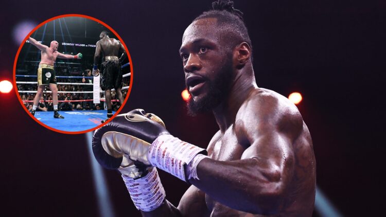 Image of Deontay Wilder with inset of Tyson Fury vs Deontay Wilder