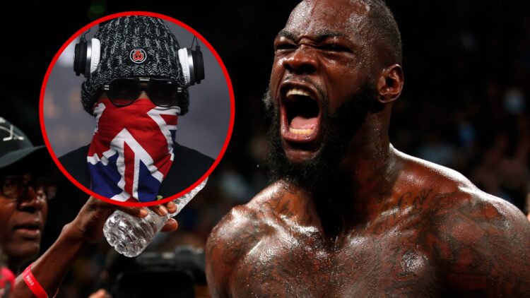 Deontay Wilder with inset of Derek Chisora