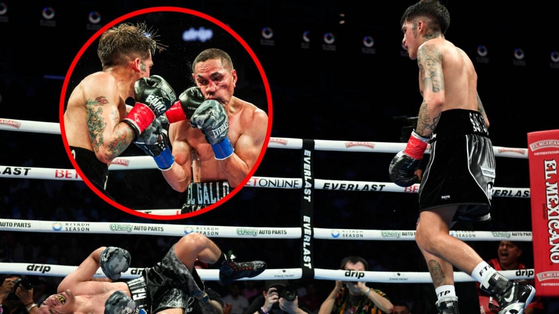 Bam Rodriguez knocked down Juan Estrada with inset of Bam punching Estrada