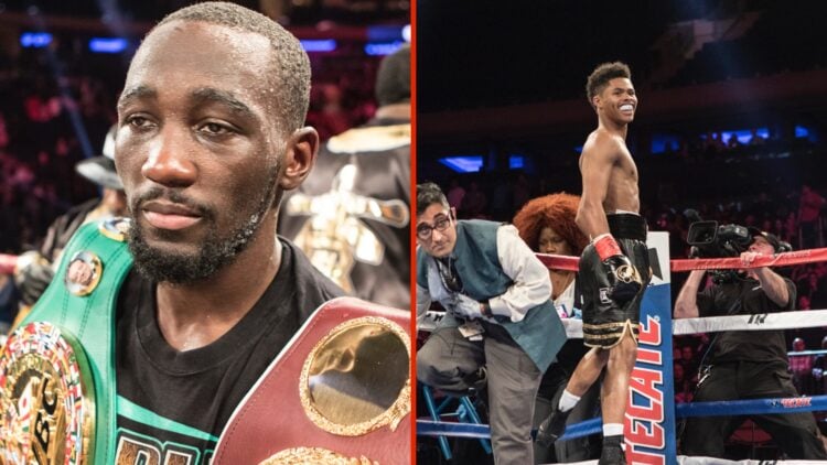 Split image of Terence Crawford and Shakur Stevenson