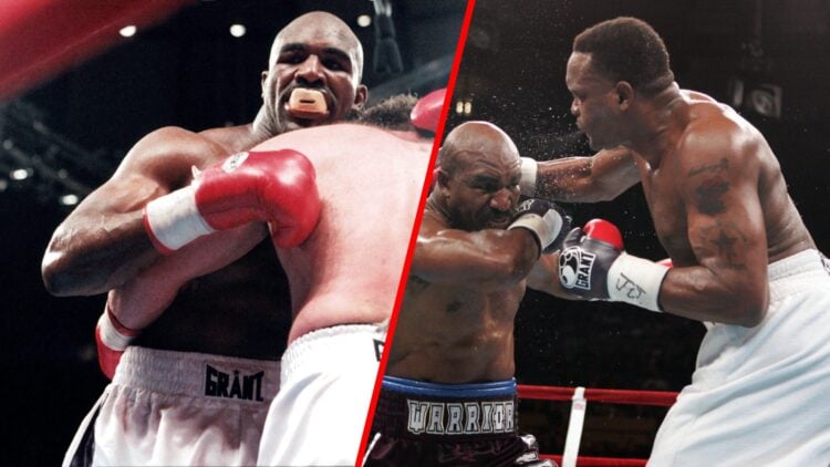 Evander Holyfield split with Evander Holyfield fighting Larry Donald