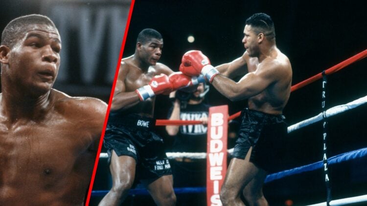Close up of Riddick Bowe in his fight vs Elijah Tillery split with Bowe vs Tillery