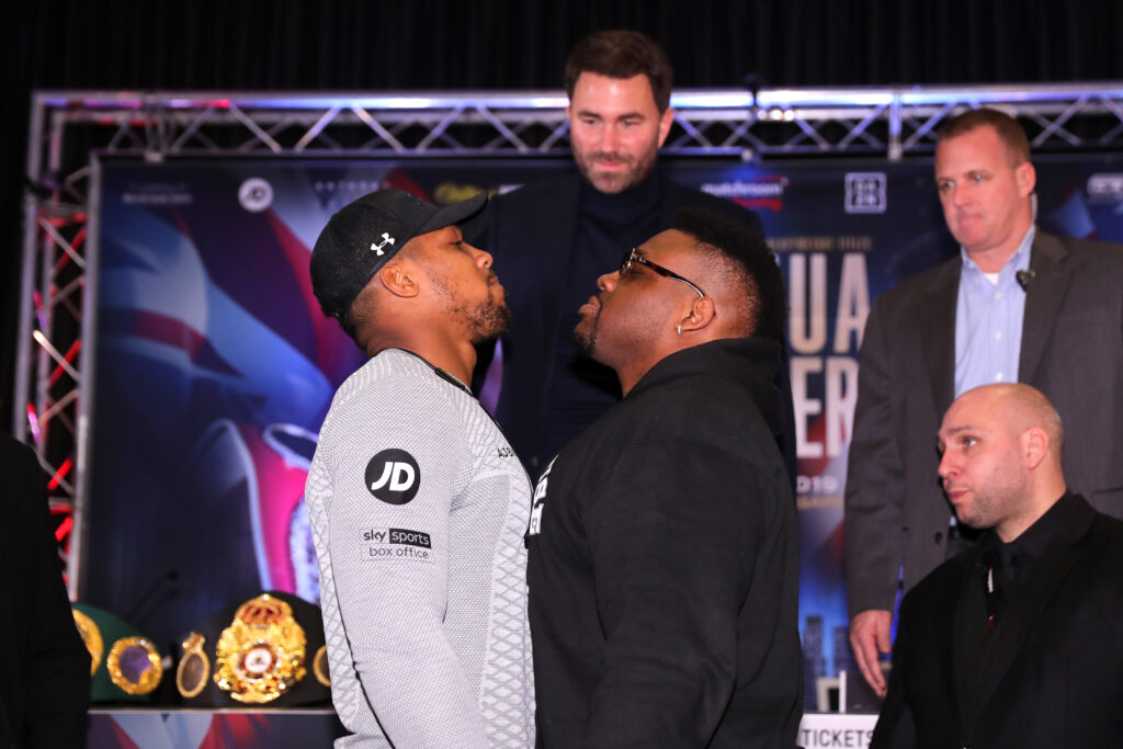 Anthony Joshua and Jarrell Miller face off at their press conference