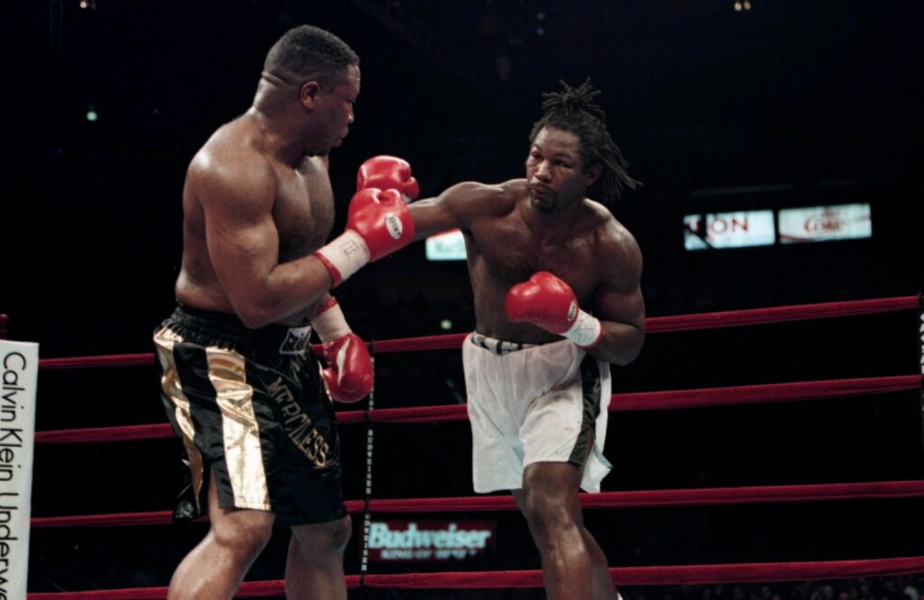 Ray Mercer fighting Lennox Lewis