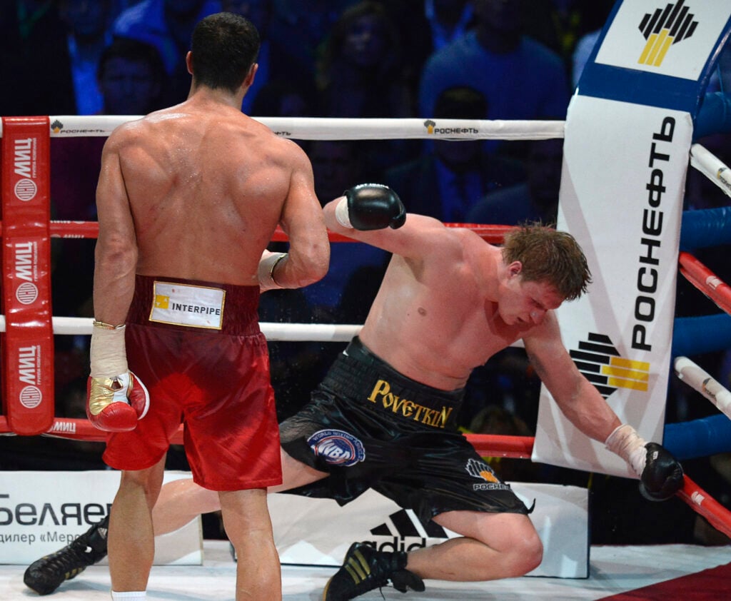 Wladimir Klitschko dropped Alexander Povetkin