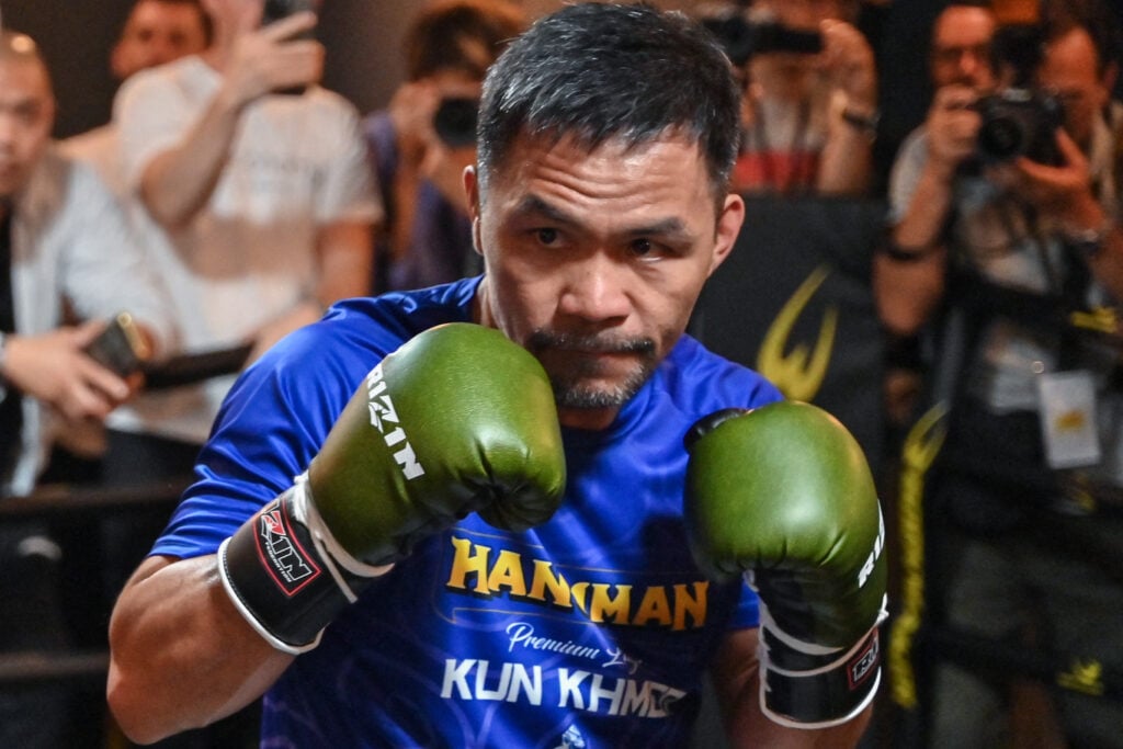Manny Pacquiao during a training session