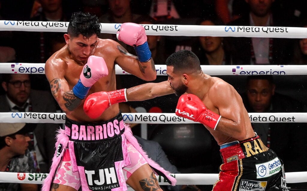 Mario Barrios dodges a jab from Abel Ramos