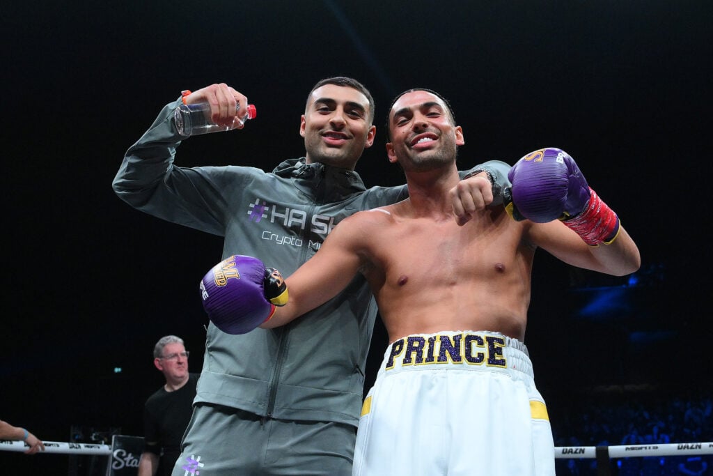 Aadam and Sami Hamed pose together after Sami's win