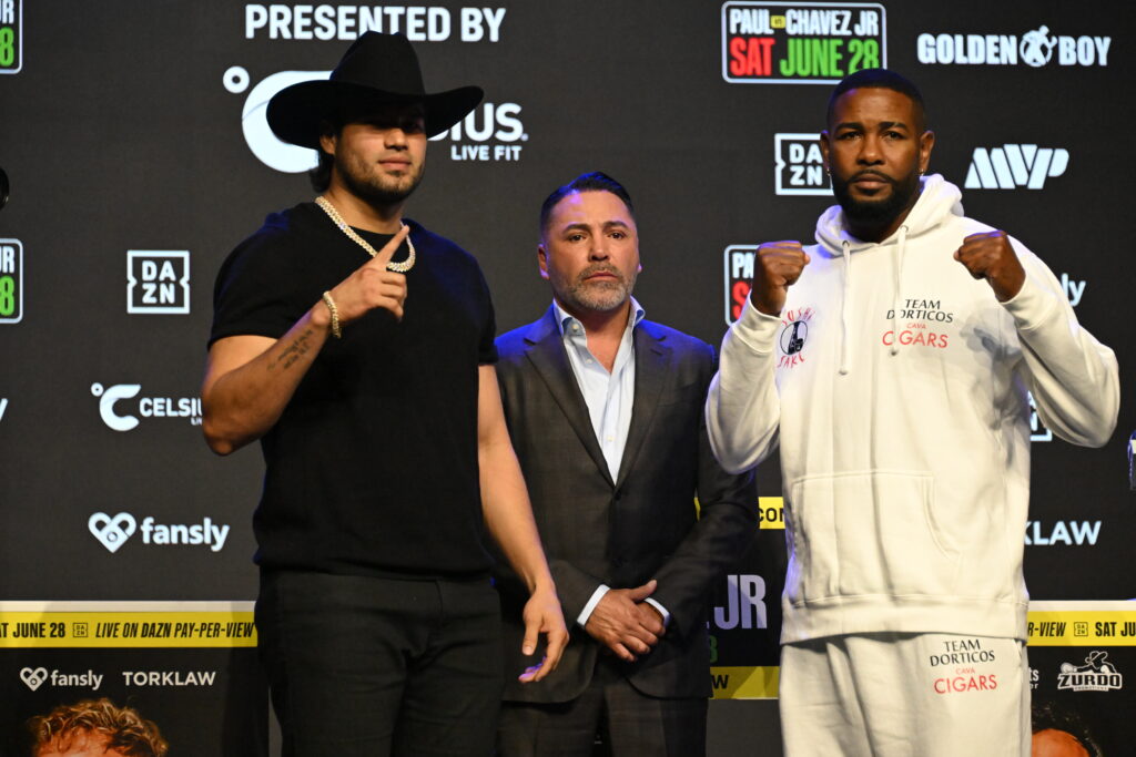Gilberto Ramirez and Yuniel Dorticos at their face-off
