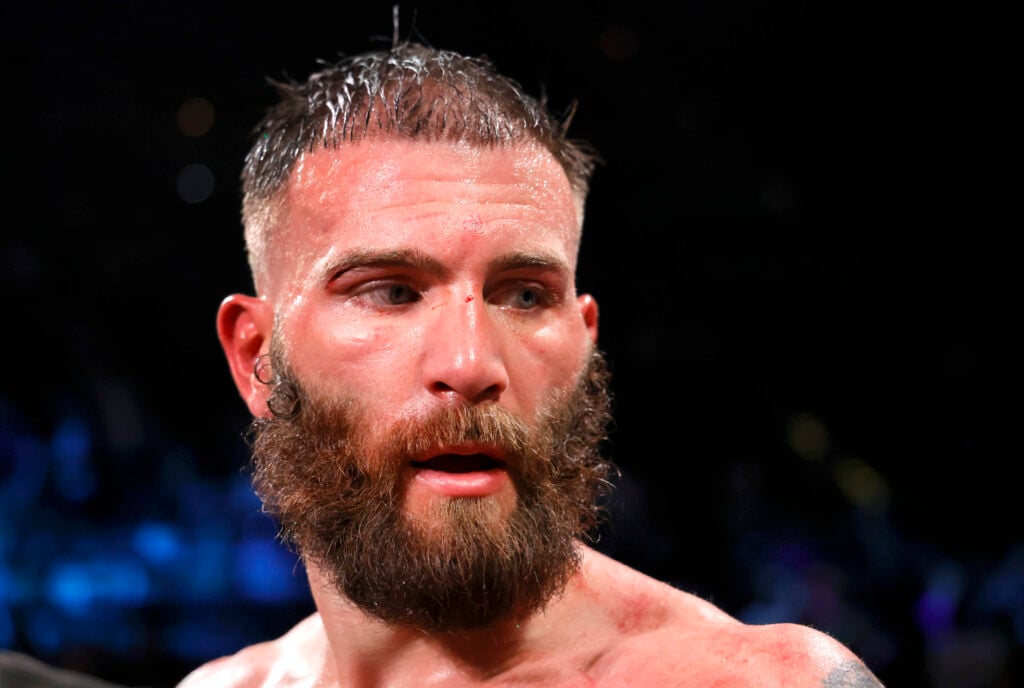 Caleb Plant looks on after defeat