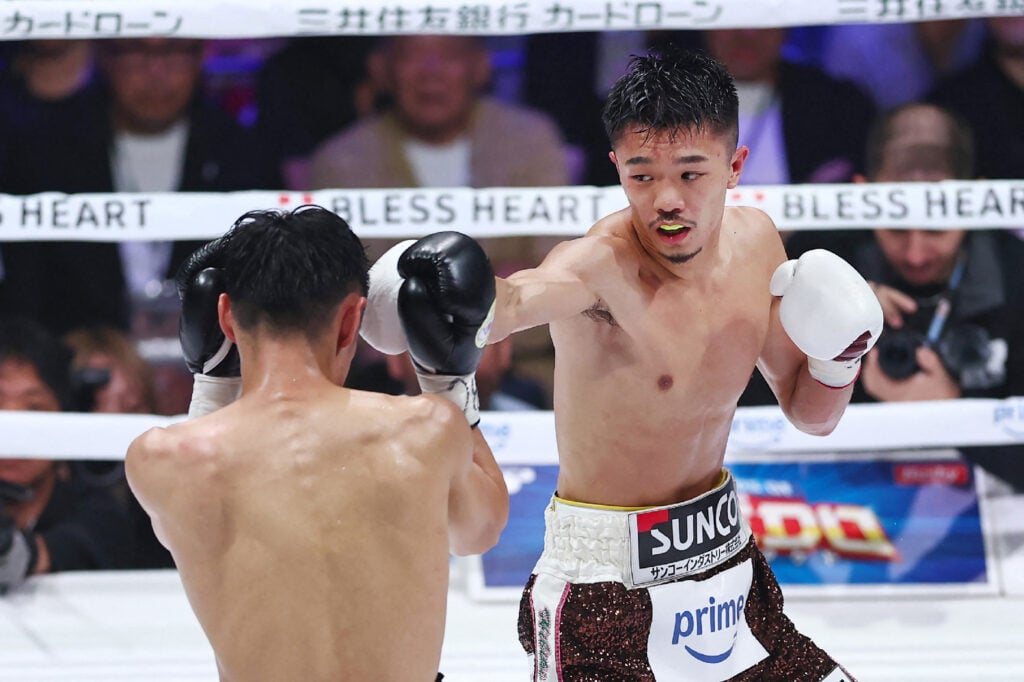 Junto Nakatani lands a punch on Ryosuke Nishida