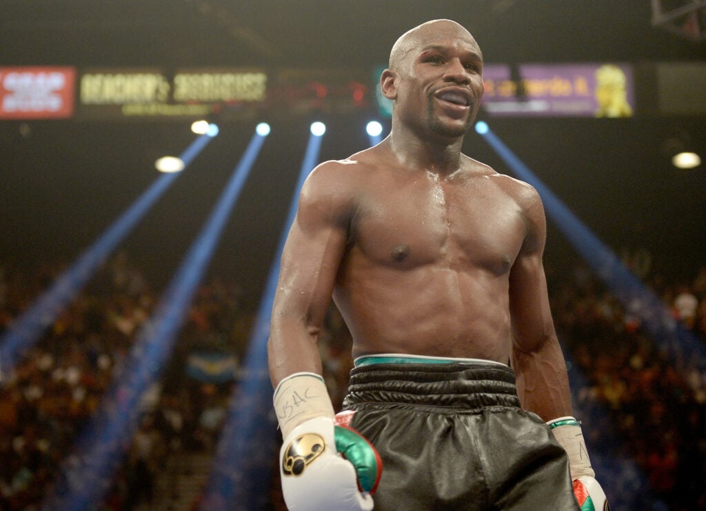 Floyd Mayweather Jr during his fight with Marcos Maidana