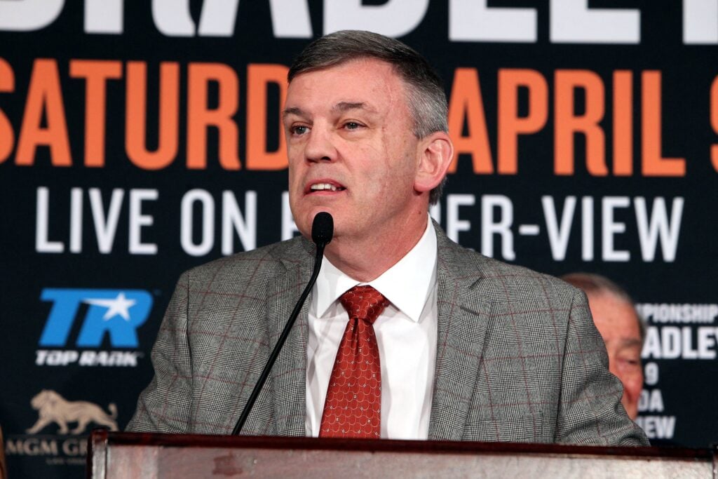 Teddy Atlas looking to his right during a press conference