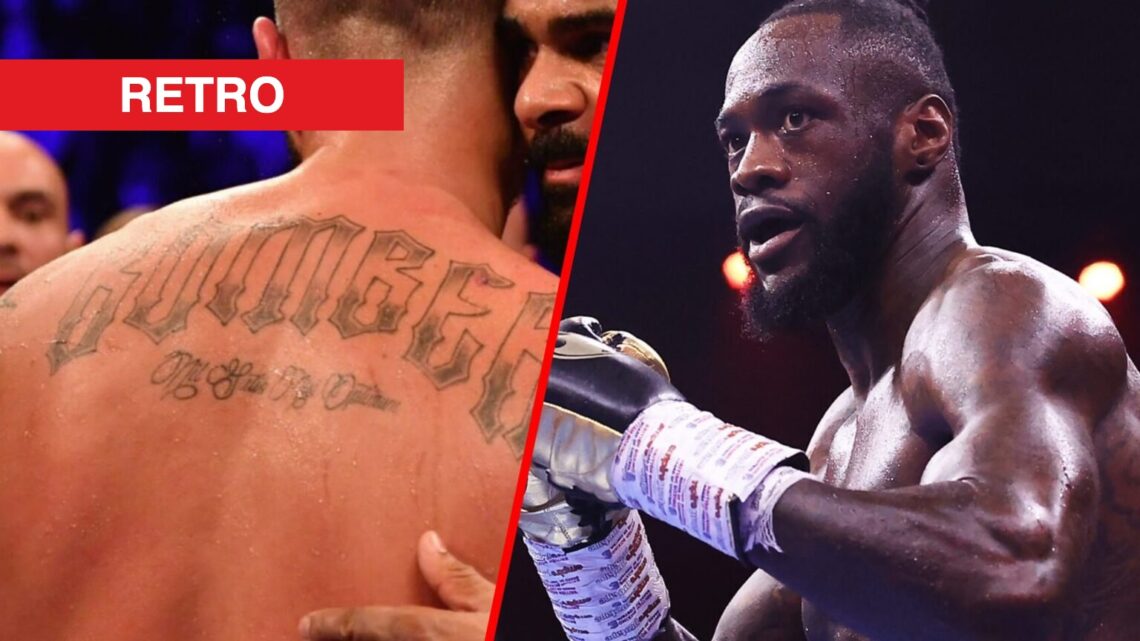 Tony Bellew's 'Bomber' back tattoo split with Deontay Wilder in the ring against Joseph Parker