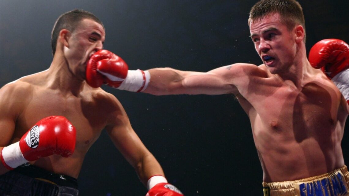 Frankie Gavin lands a right jab flush on the face of Samir Tergaoui