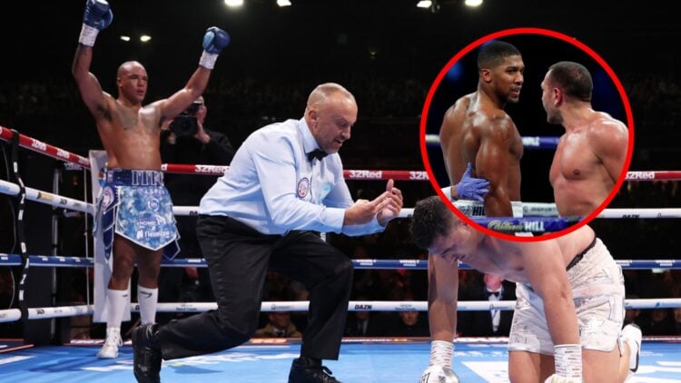 Fabio Wardley dropped and stopped Justis Huni with inset of Anthony Joshua facing Kubrat Pulev in the ring